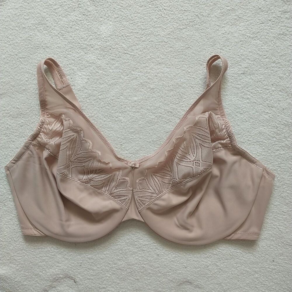 Glamorise Wonder Wire Minimizer Bra 46DD Beige Nude 9003 Underwire Full Coverage